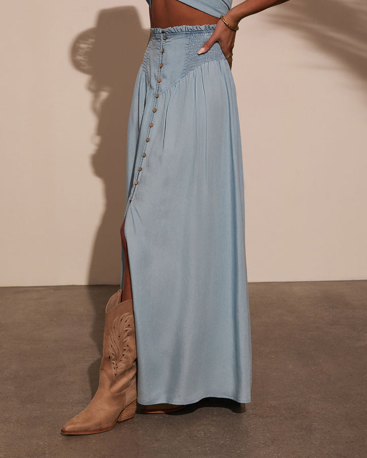 Briena Chambray Maxi Skirt