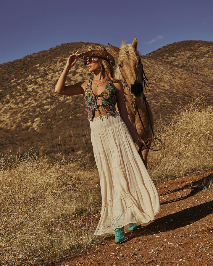 Lush Lotus Front Tie Crop Top