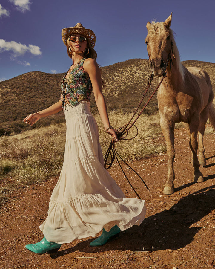 Lush Lotus Front Tie Crop Top