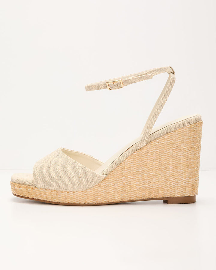 Rosalinda Wedge Straw Sandals