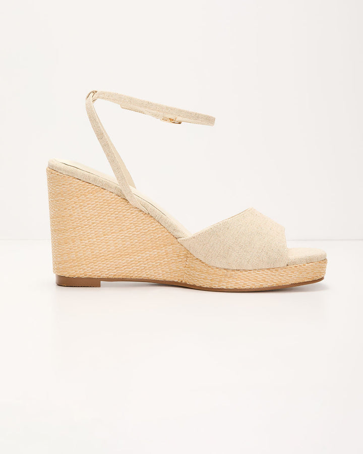 Rosalinda Wedge Straw Sandals