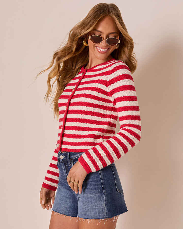 Tesley Striped Button Down Sweater
