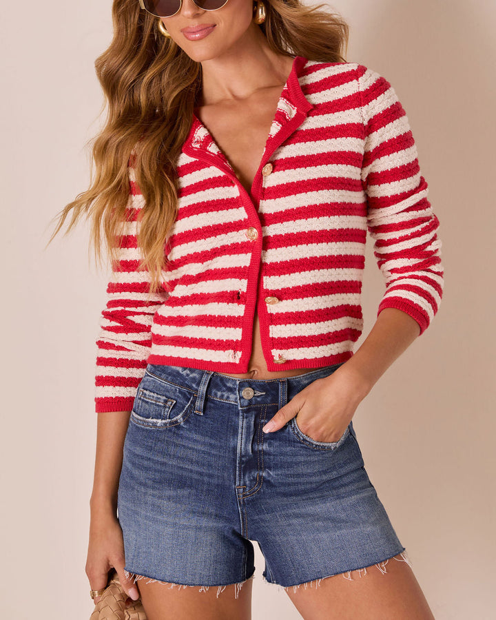 Tesley Striped Button Down Sweater