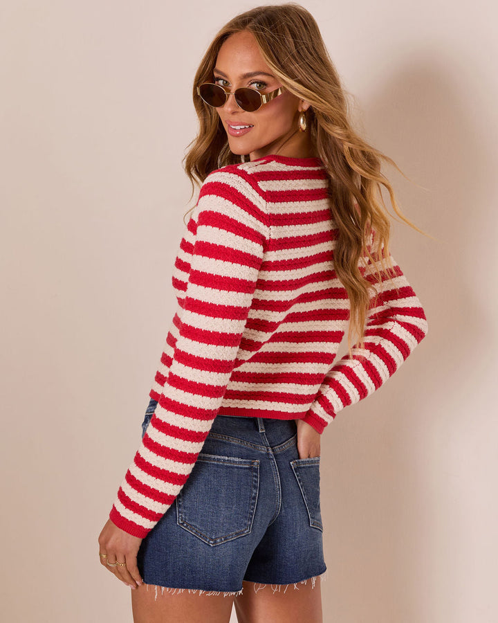 Tesley Striped Button Down Sweater