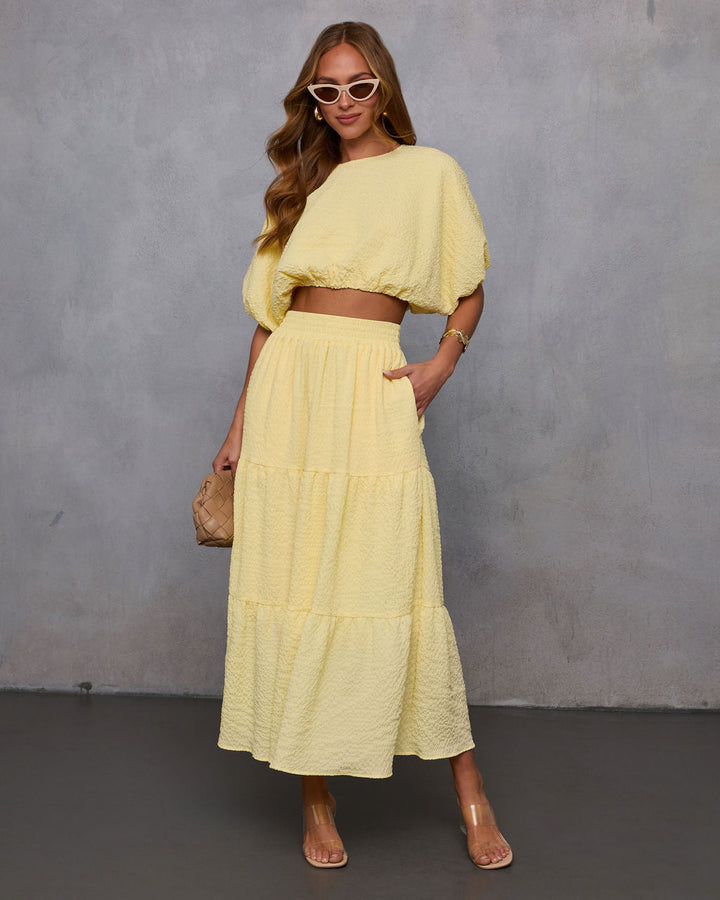 Liena Tiered Gauze Midi Skirt