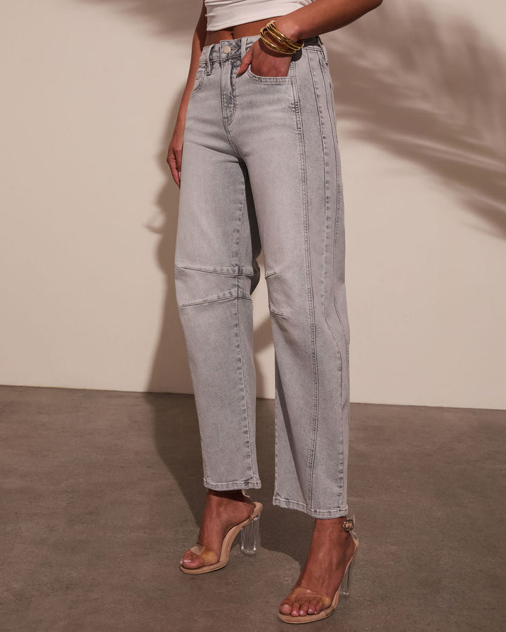 Wild Honey Stretch High Rise Barrel Jeans