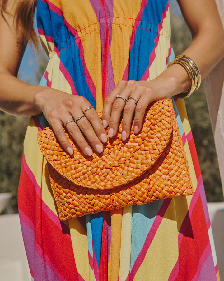 Sayveen Straw Envelope Clutch
