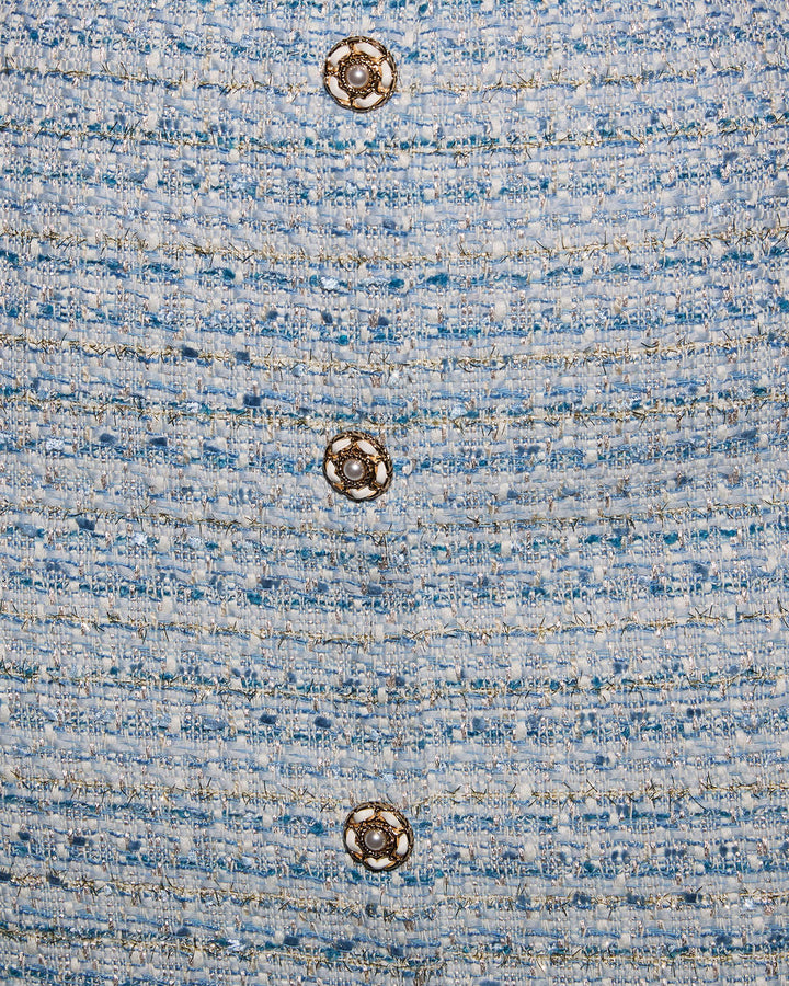 Rinah Tweed Button Down Mini Skirt