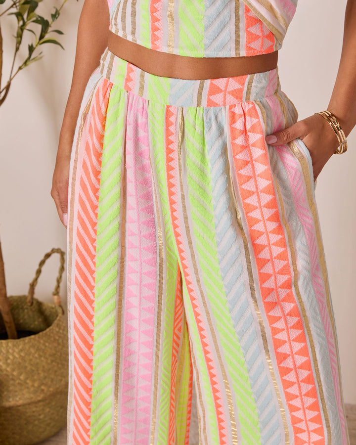 Sun Washed Abstract Wide Leg Pants