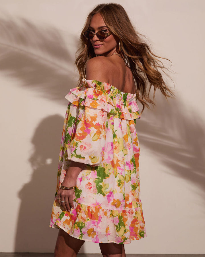 Carefree Dreamer Off The Shoulder Mini Dress