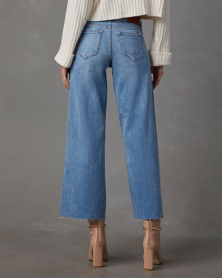 Caleb Super Stretch High Rise Wide Leg Jeans
