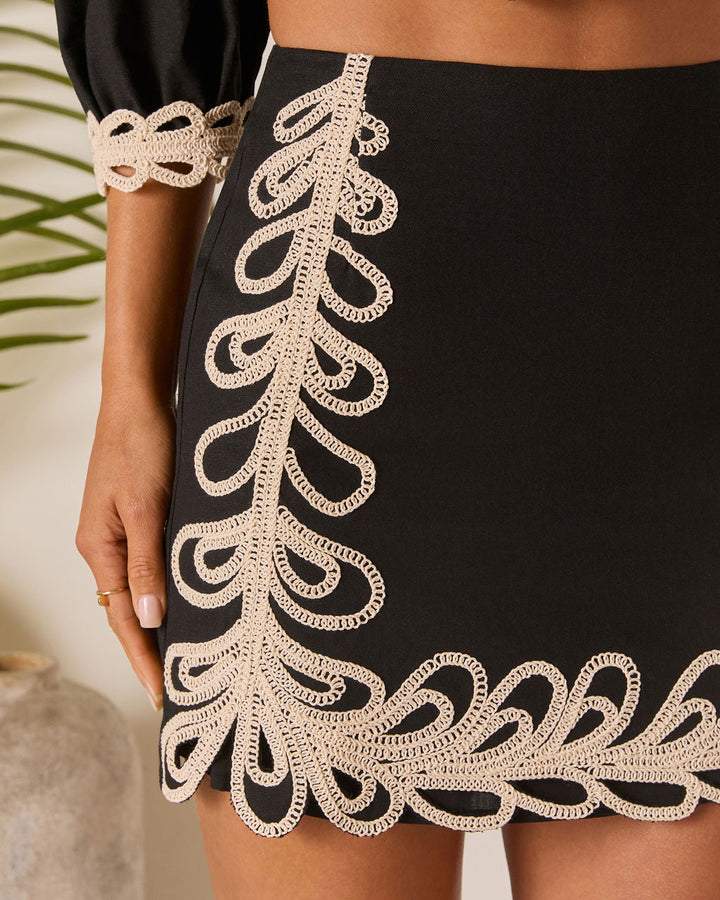 Terrie Contrast Design Mini Skirt