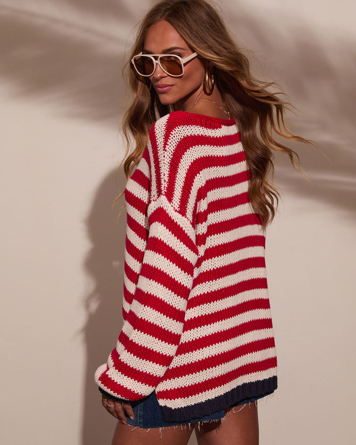 Lighthouse Poet Striped Oversized Sweater