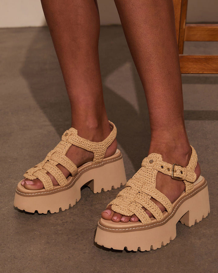 Amina Crochet Chunky Platform Sandals