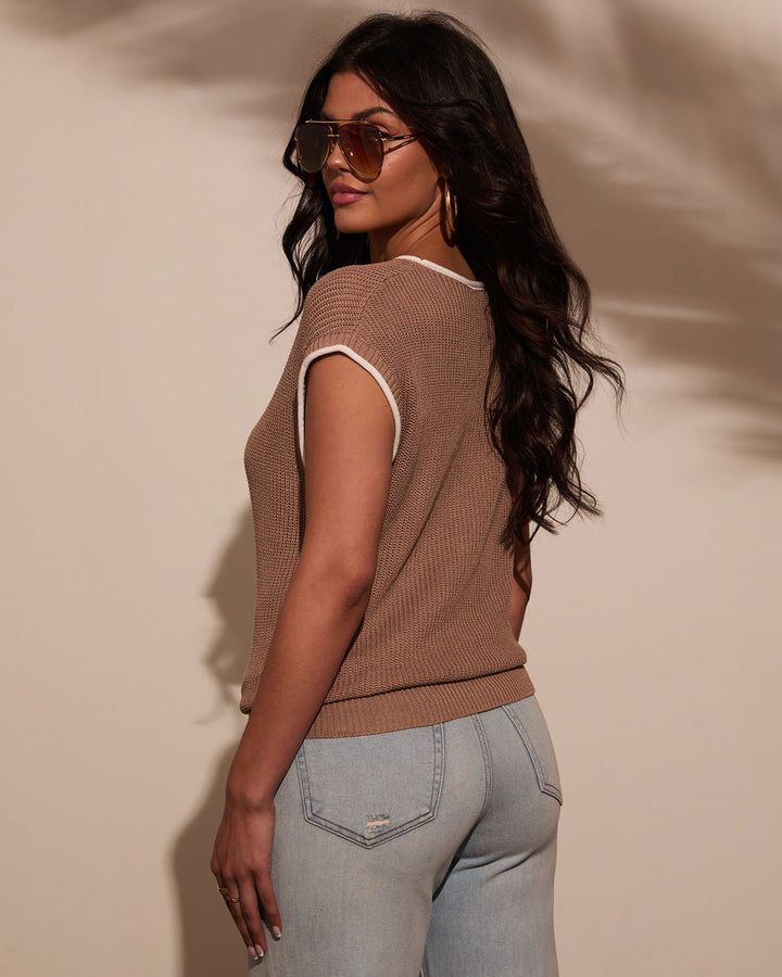 Madeline Knit Contrast Trim Top