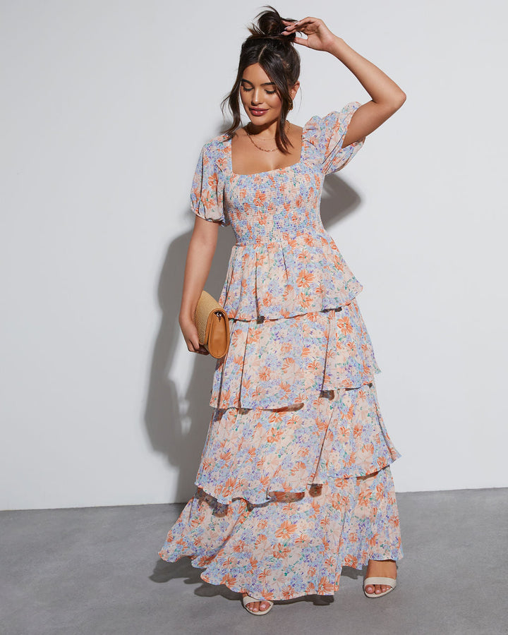 Blooming Beauty Tiered Floral Maxi Dress
