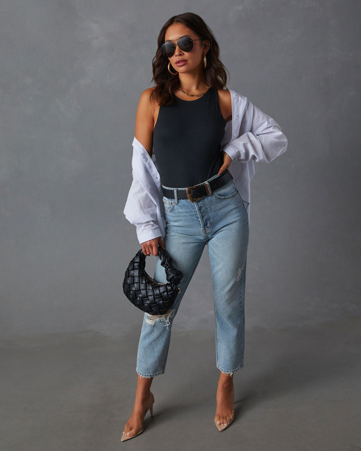 Explorer Knit Tank Bodysuit Black