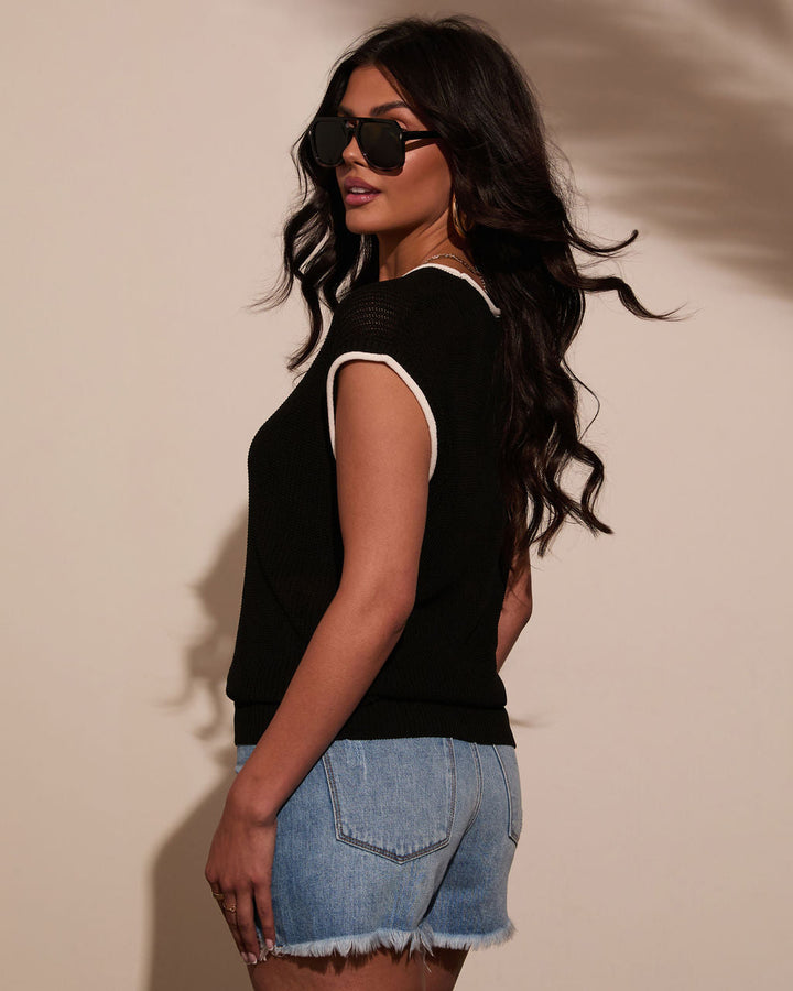 Madeline Knit Contrast Trim Top