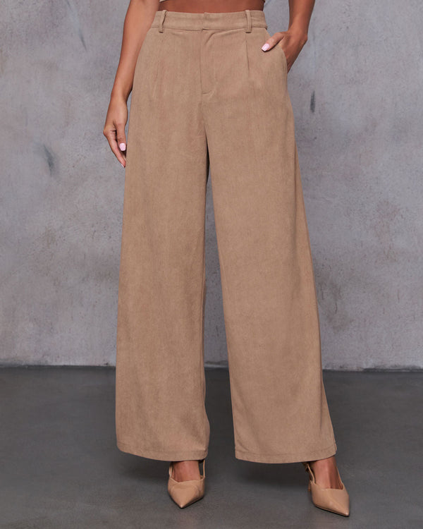 Kayda Wide Leg Corduroy Trouser Tan