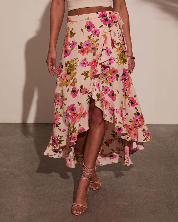 Kemie Floral Wrap Midi Skirt