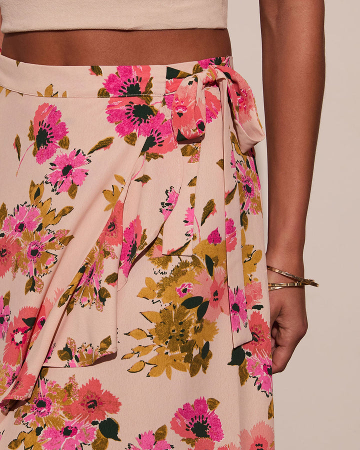 Kemie Floral Wrap Midi Skirt