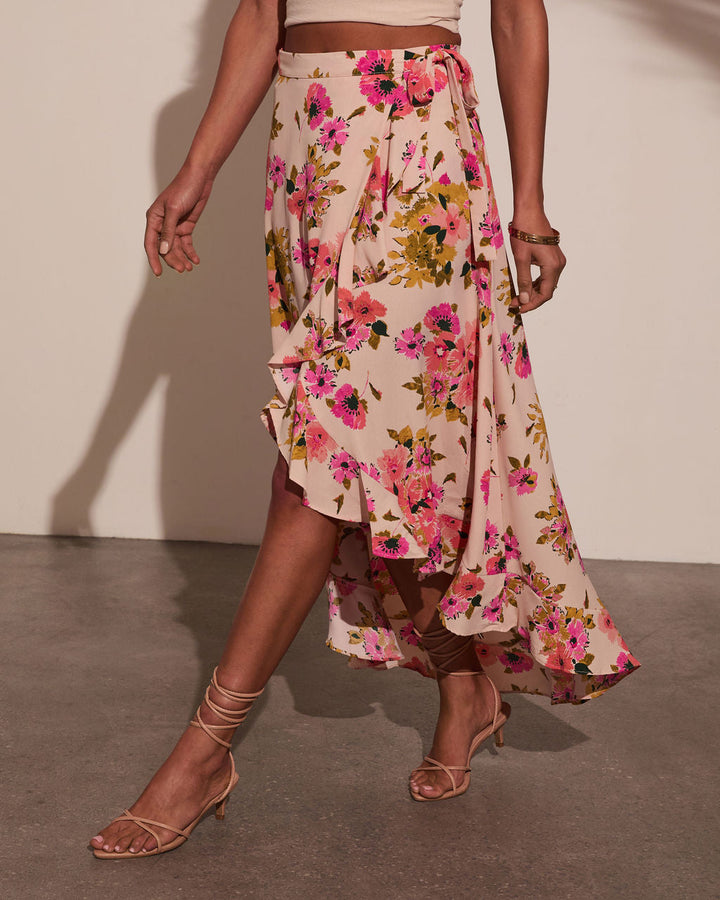 Kemie Floral Wrap Midi Skirt