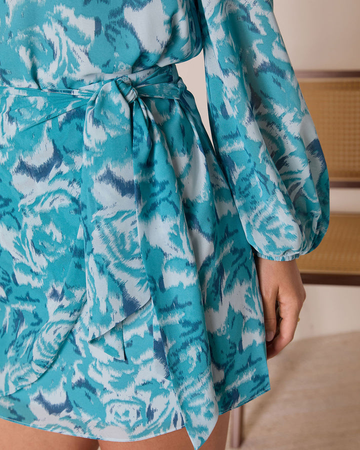 Sangria Sunrise Wrap Mini Skirt