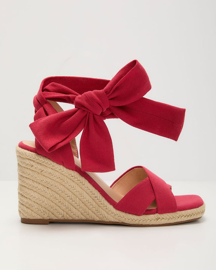 Sundance Wrap Tie Wedge Sandals