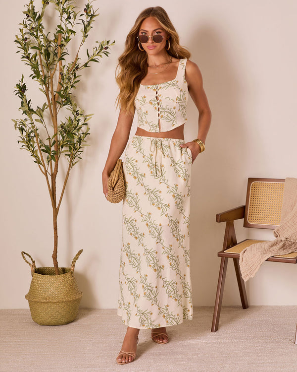 Sweet Surrender Floral Crop Tank Cream Multi