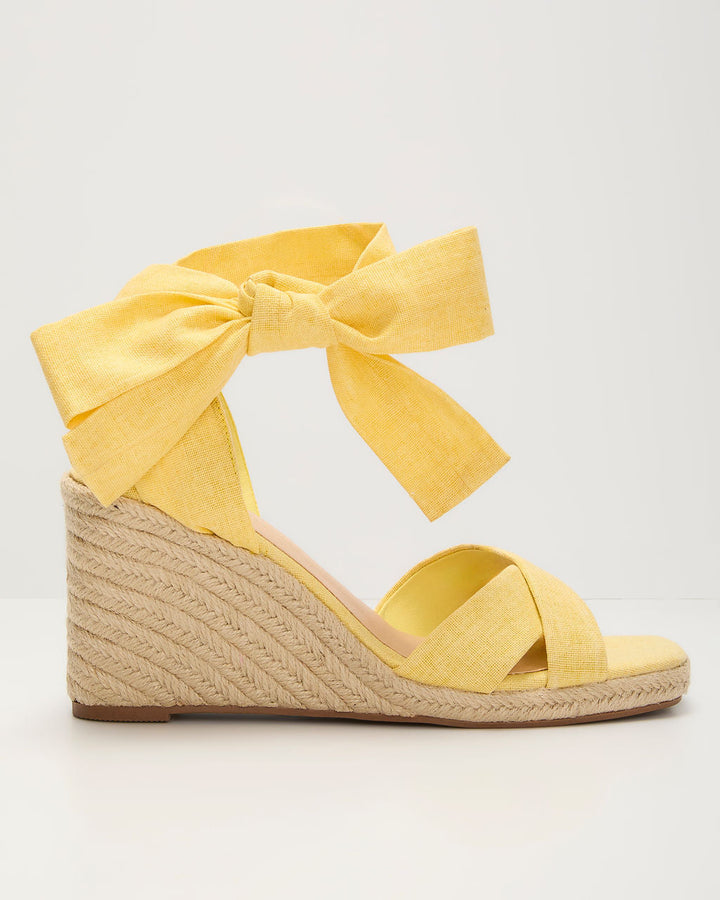 Sundance Wrap Tie Wedge Sandals