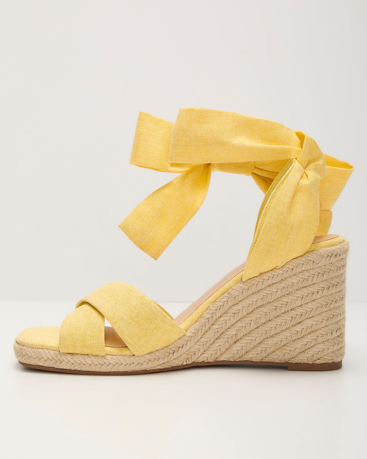 Sundance Wrap Tie Wedge Sandals