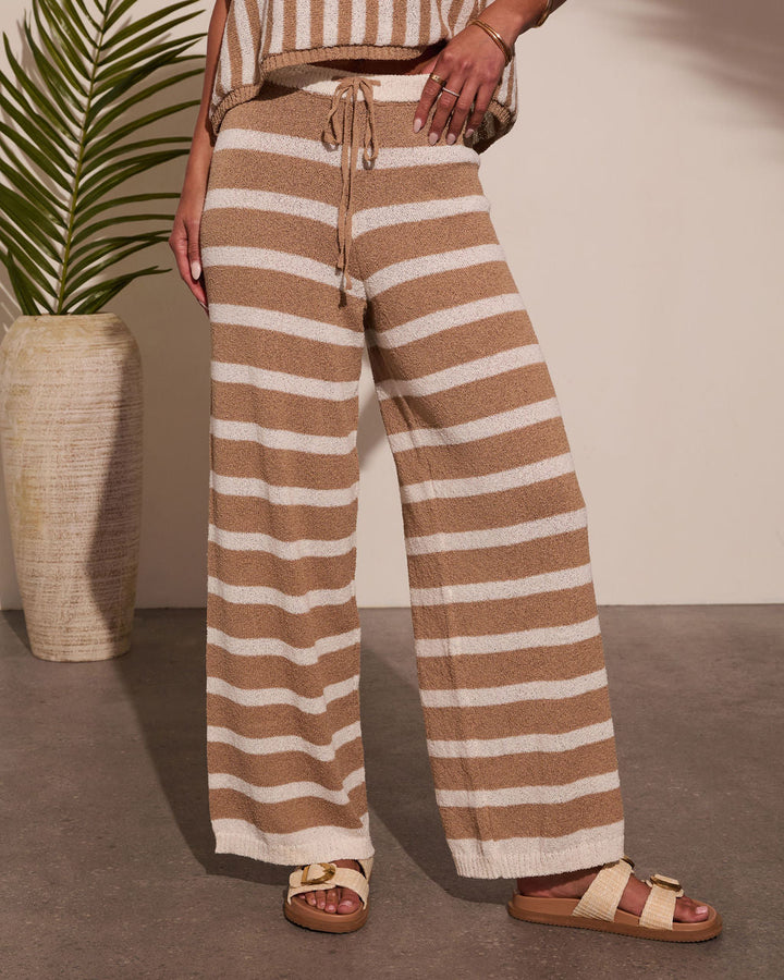 Marley Striped Knit Pants Sand
