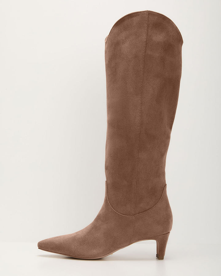 Tread Lightly Kitten Heel Knee High Boots