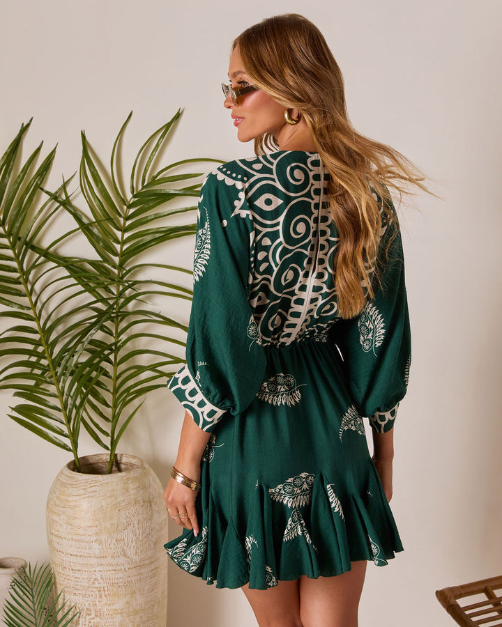 Salty Petals Tassel Tie Mini Dress