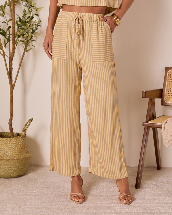 Meadowlight Striped Wide Leg Pants Yellow Multi