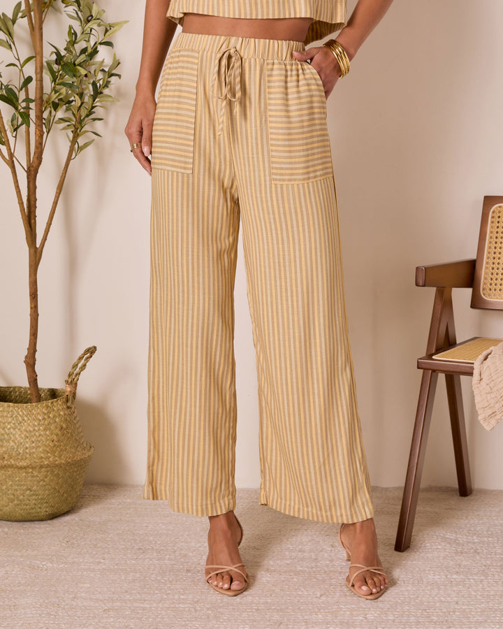 Meadowlight Striped Wide Leg Pants Yellow Multi