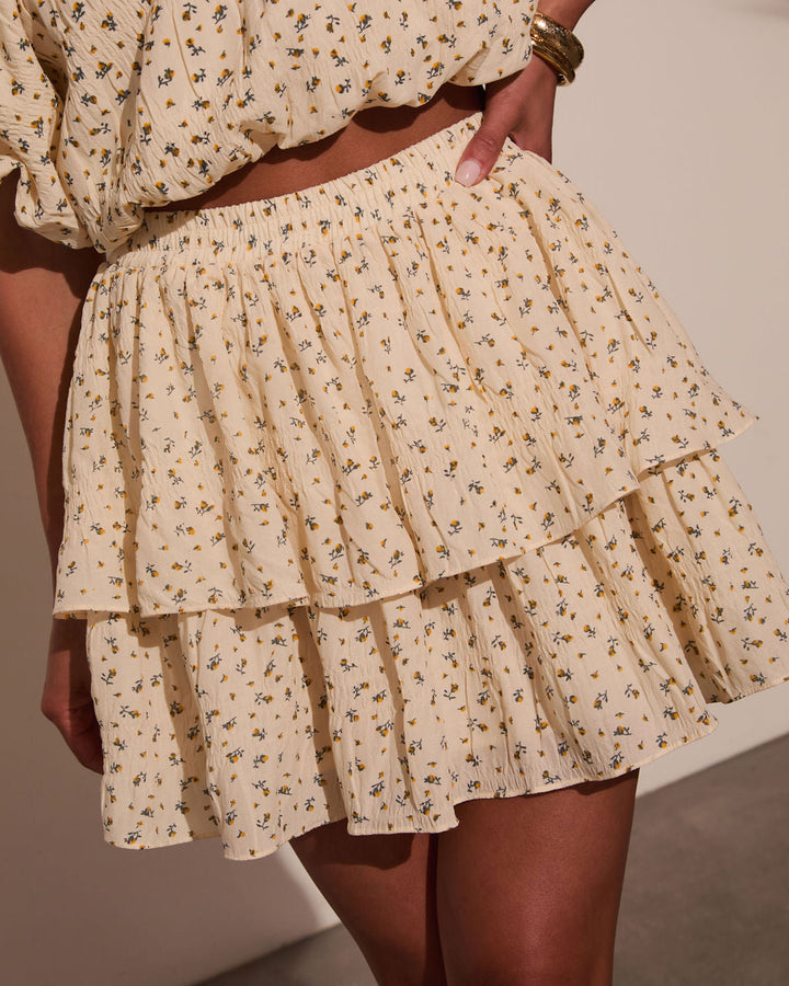 Sweet Harmony Tiered Floral Mini Skirt