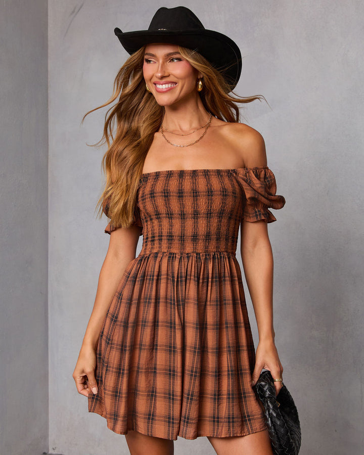 Heritage Plaid Smocked Mini Dress