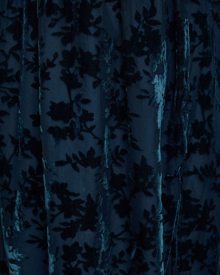 Only Yours Mesh Burnout Velvet Midi Dress