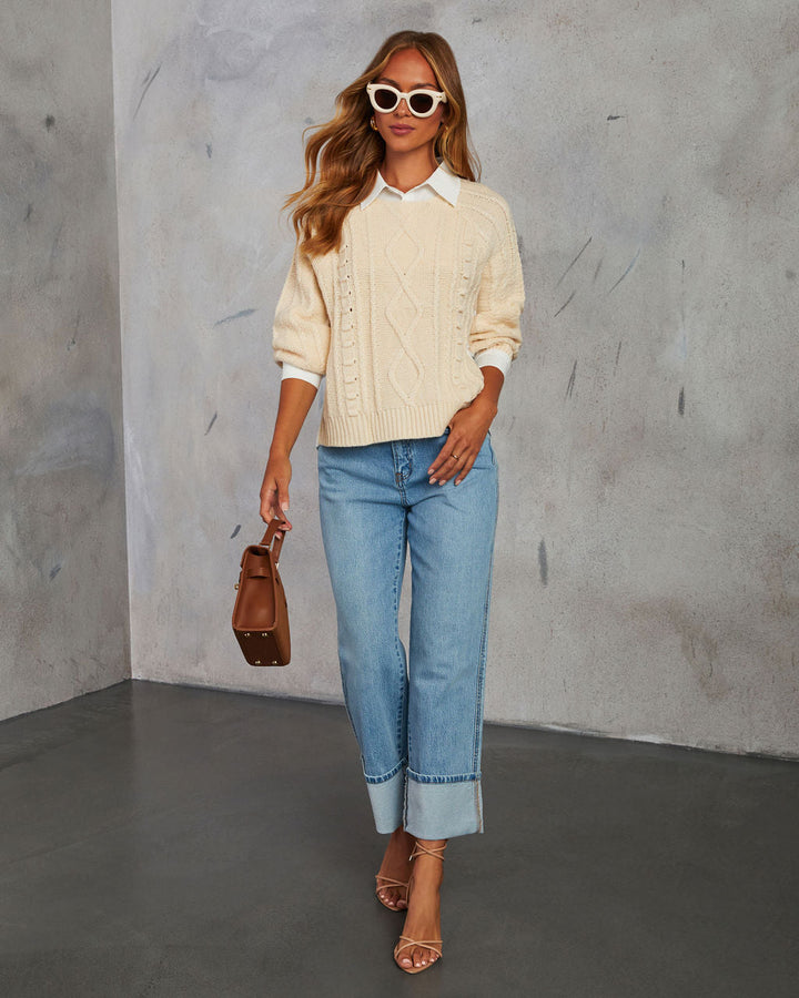 Teachers Pet Collared Pullover Sweater