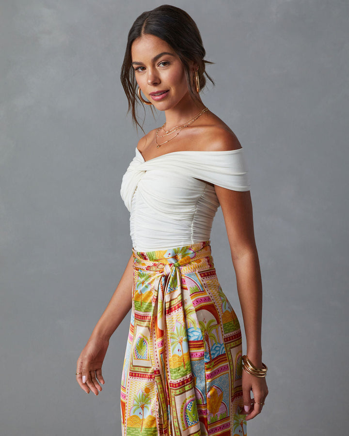 Trisha Off The Shoulder Ruched Bodysuit