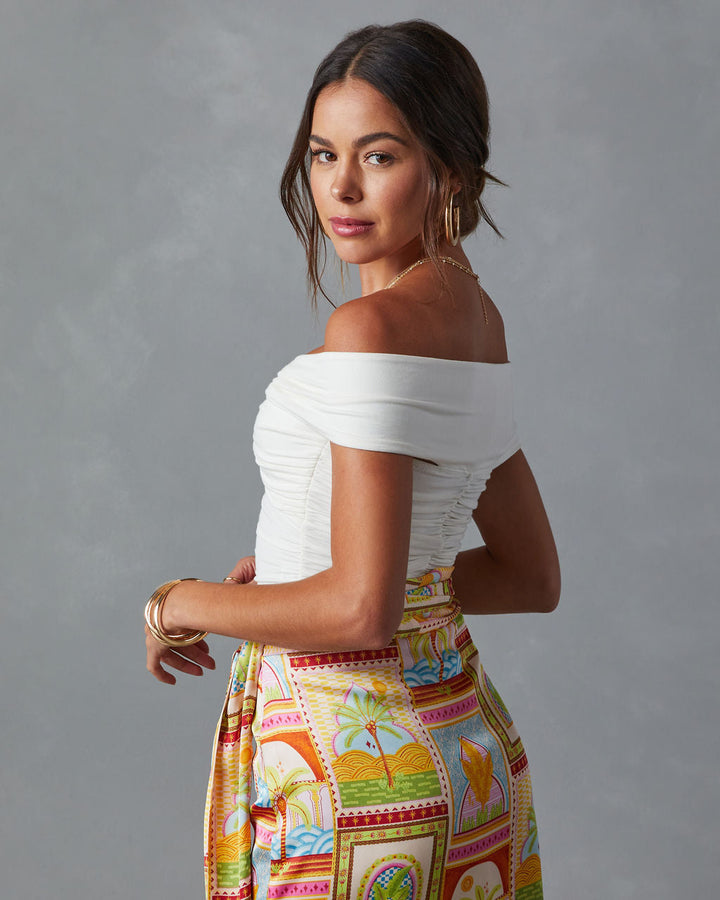 Trisha Off The Shoulder Ruched Bodysuit