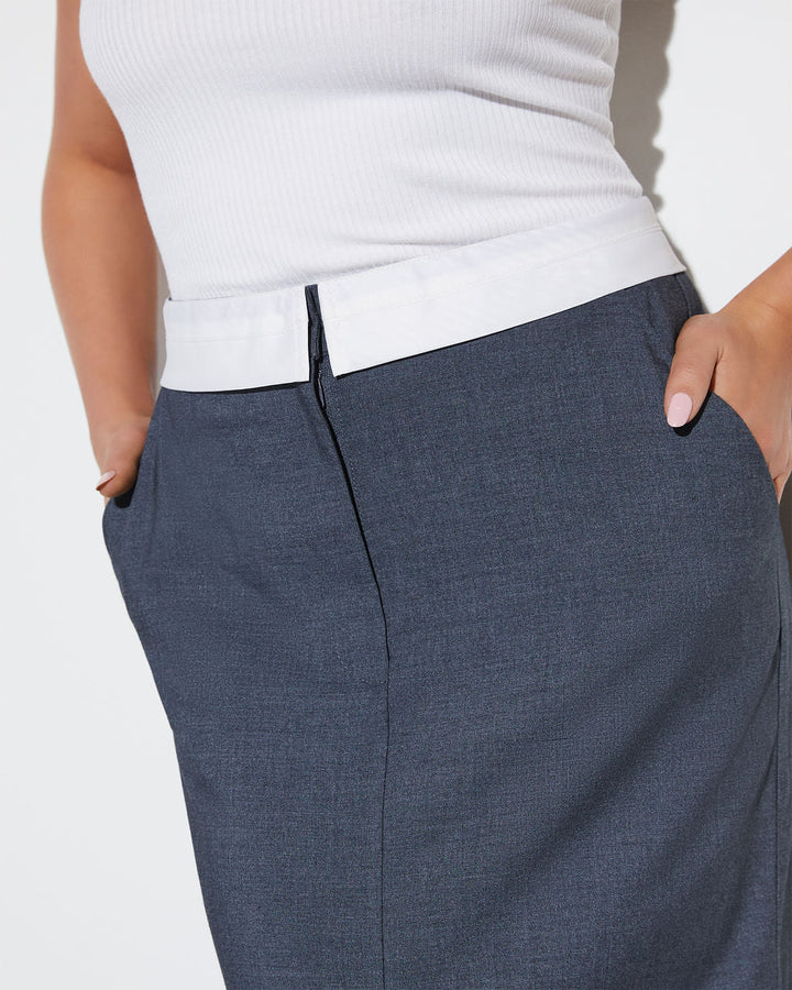 Boss Babe Pocketed Midi Skirt