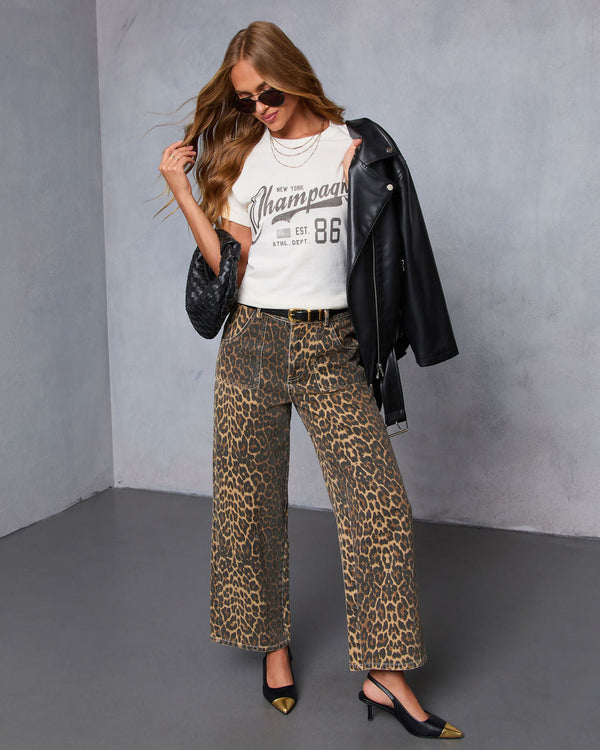 Champagne League Short Sleeve Graphic Tee Natural