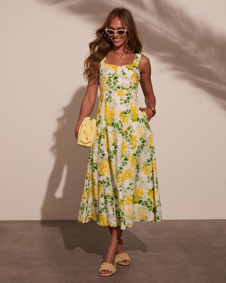 Florenza Printed A-Line Midi Dress