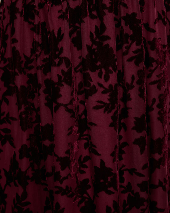 Only Yours Mesh Burnout Velvet Midi Dress