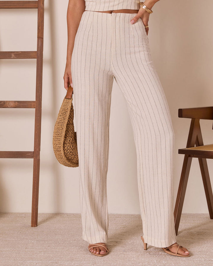 Corbiere Linen Pinstripe Pants