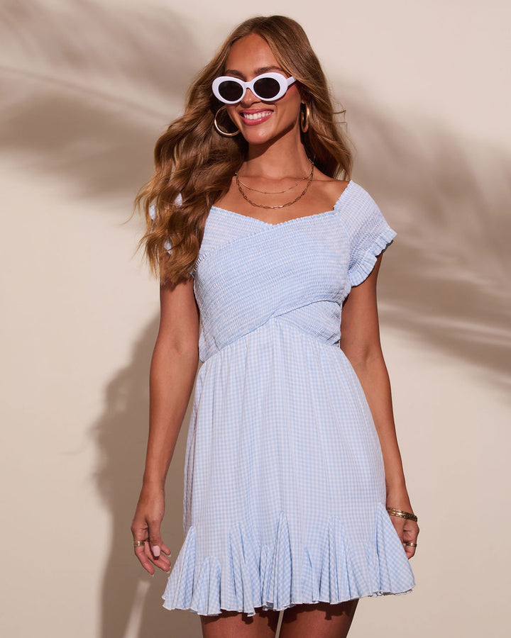 Tish Smocked Gingham Mini Dress