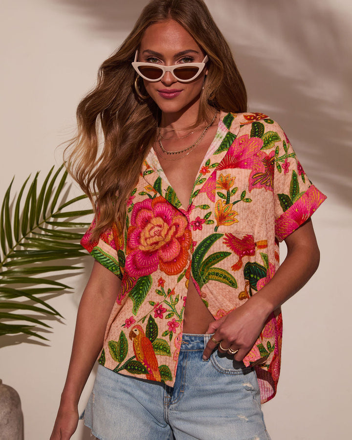 Sarenia Floral Button Down Top