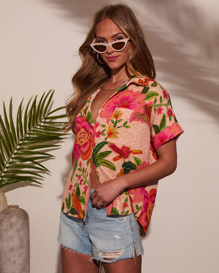 Sarenia Floral Button Down Top